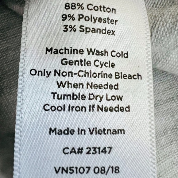 T by Talbots Yellow Black Gray & White Striped Top with Button Side Hem PL NWOT - Picture 5 of 9